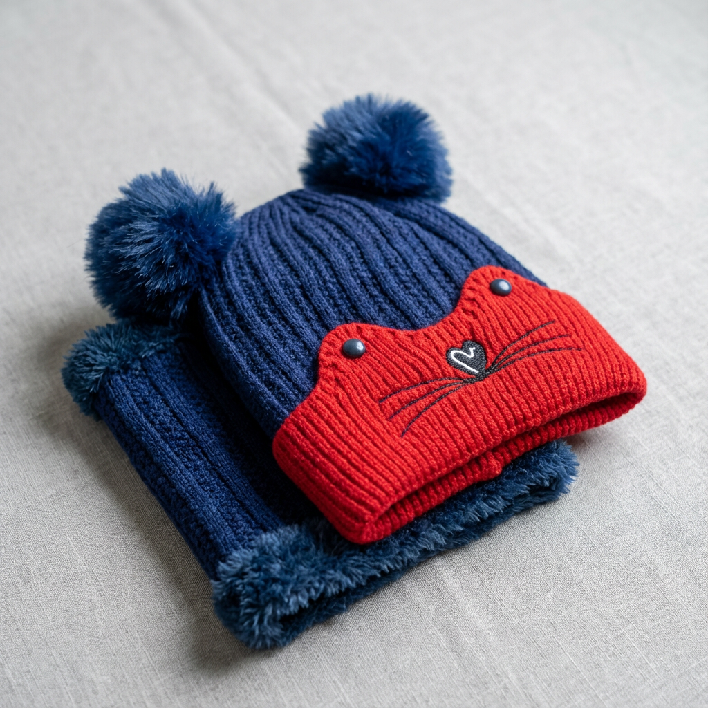 🧒❄️ Gorro con Cuellera para Niño – Abrigo Completo, Suave y Súper Cálido