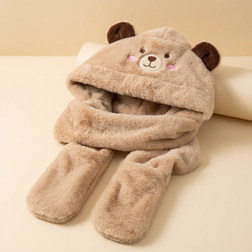 🦫 Gorrito Capibara Para Niños – Fluffy, Ajustable y Súper Adorable