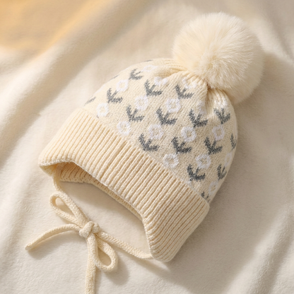 🌸💖 Gorrito de Flores Para Niñas – Suave, Femenino y Súper Abrigado