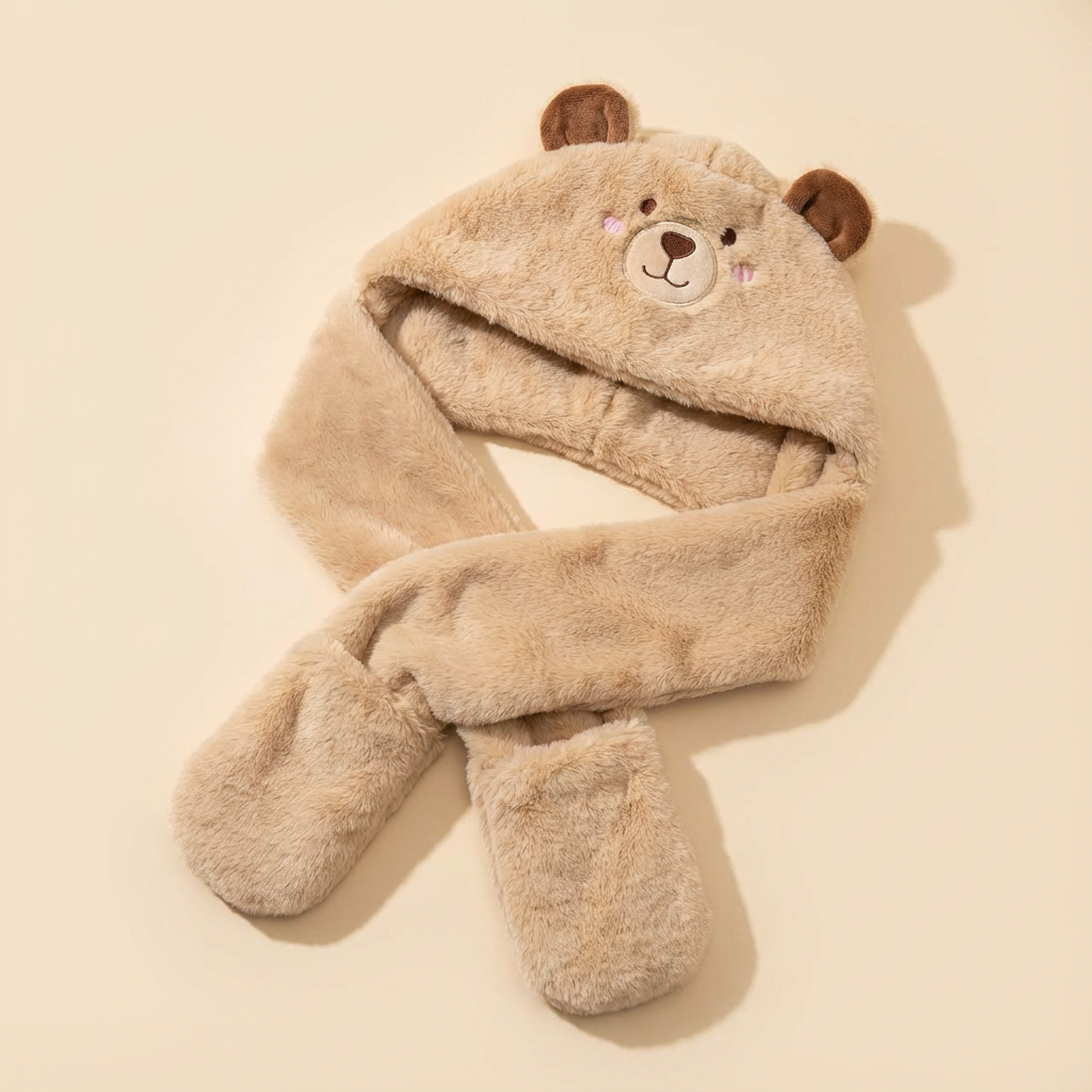 🦫 Gorrito Capibara Para Niños – Fluffy, Ajustable y Súper Adorable