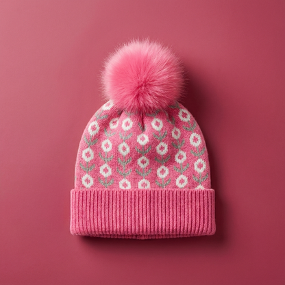 🌸💖 Gorrito de Flores Para Niñas – Suave, Femenino y Súper Abrigado