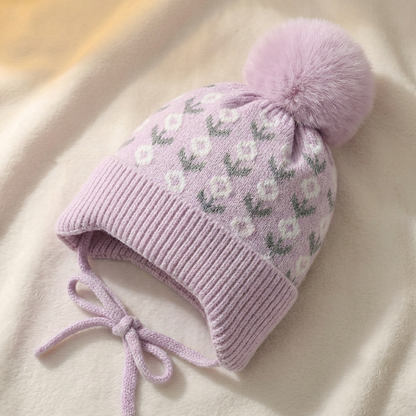 🌸💖 Gorrito de Flores Para Niñas – Suave, Femenino y Súper Abrigado