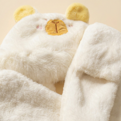 🦫 Gorrito Capibara Para Niños – Fluffy, Ajustable y Súper Adorable