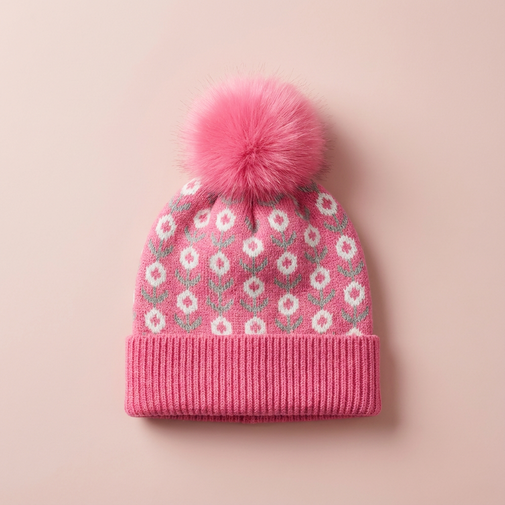 🌸💖 Gorrito de Flores Para Niñas – Suave, Femenino y Súper Abrigado