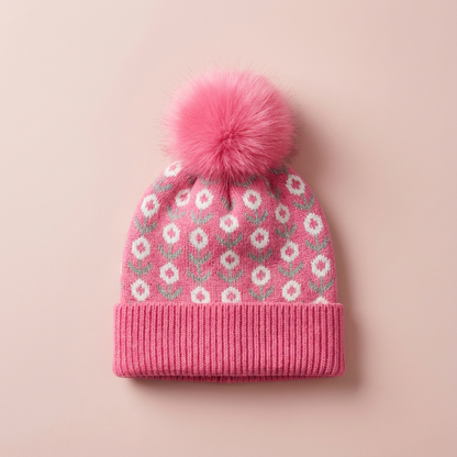🌸💖 Gorrito de Flores Para Niñas – Suave, Femenino y Súper Abrigado