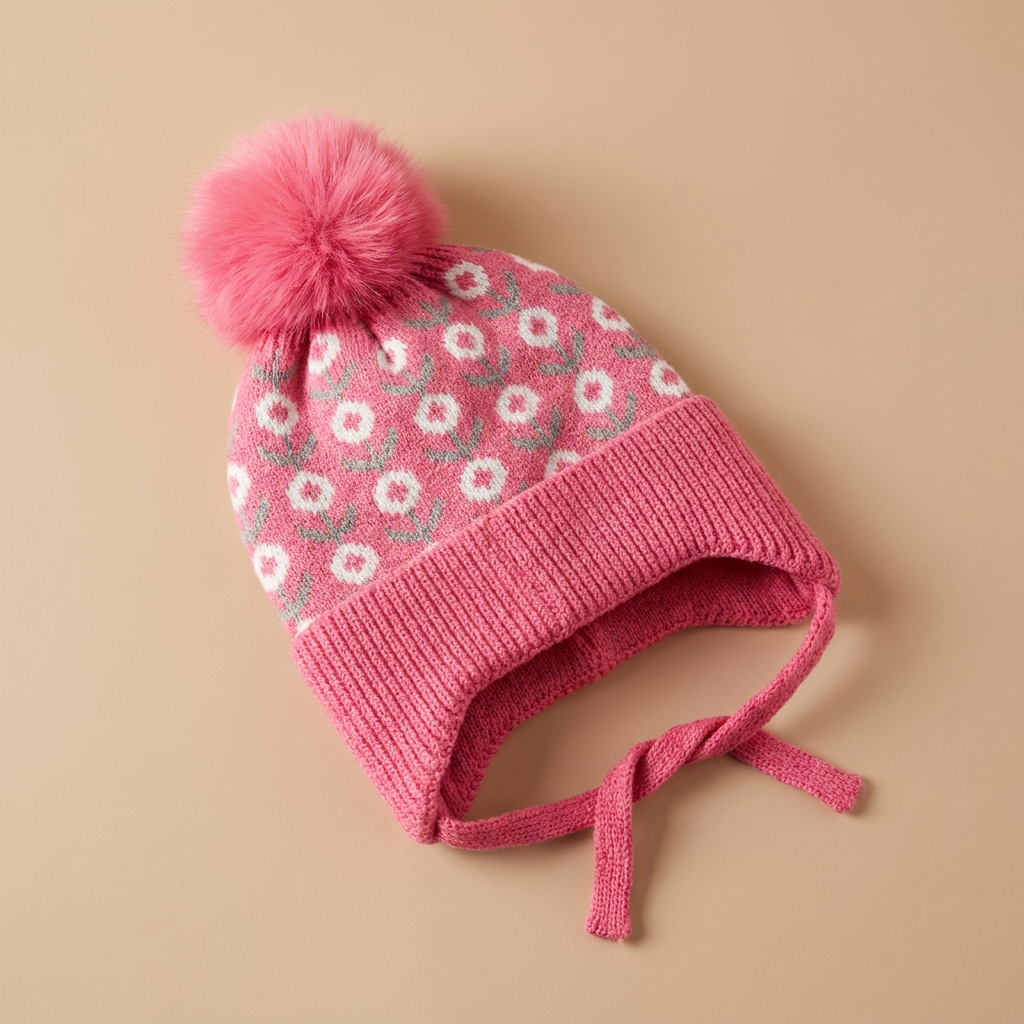 🌸💖 Gorrito de Flores Para Niñas – Suave, Femenino y Súper Abrigado