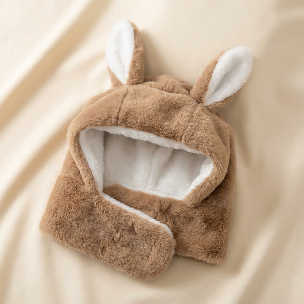 🧸 Gorrito Peluche Ajustador Para Niños – Suave, Tierno y Ultra Abrigado