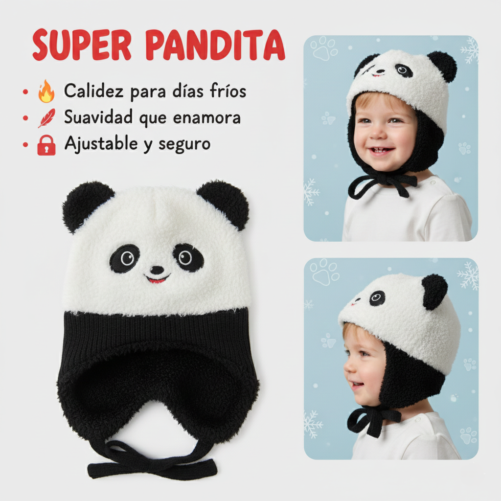🐼 Gorrito Panda Ultra Suave – Ternura Que Abriga + SUPER REGALO 🎅