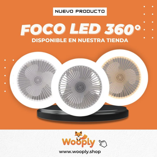 Foco LED con Ventilador 360°  – Control a Distancia